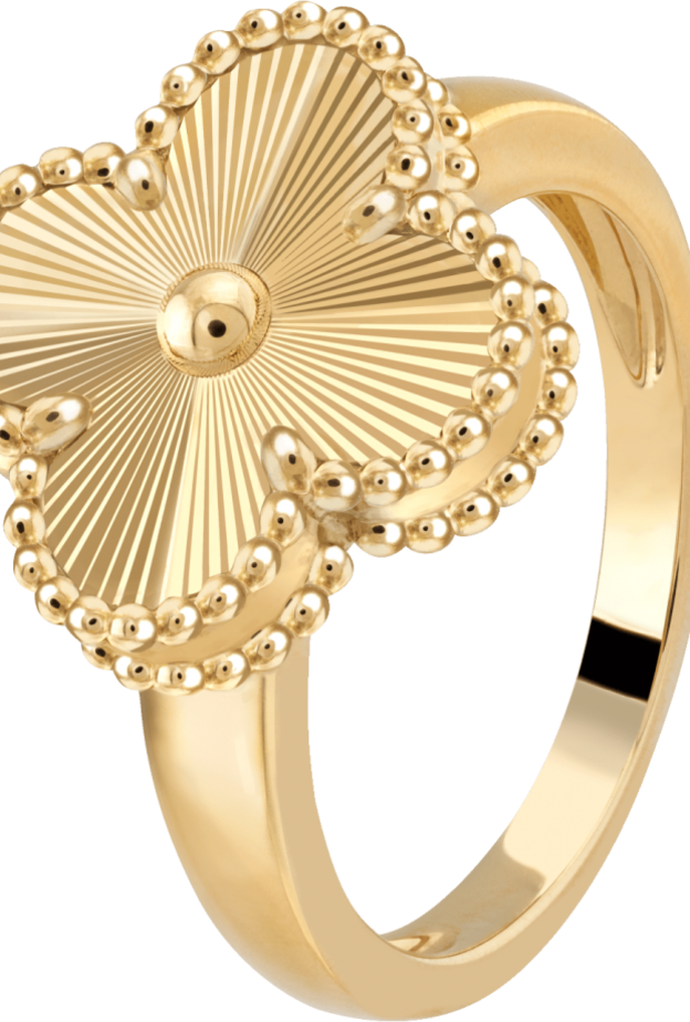 خاتم فينتاج ألامبرا ذهب أصفر بتقنية غيوشيه