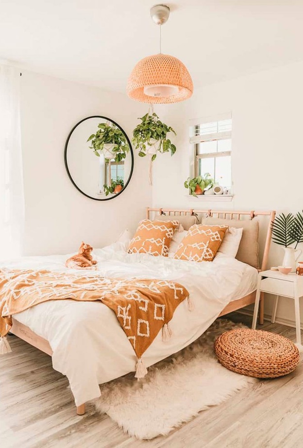 الألوان الترابية في ديكورات غرف النوم البوهيمية