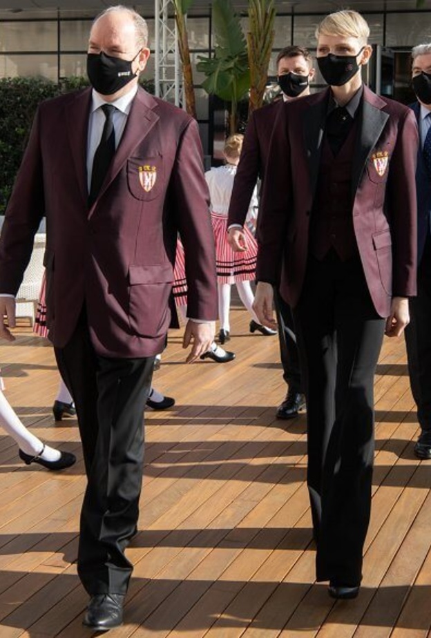 أمير وأميرة موناكو في عرض تقديمي لبطولة Monaco Sevens للركبي