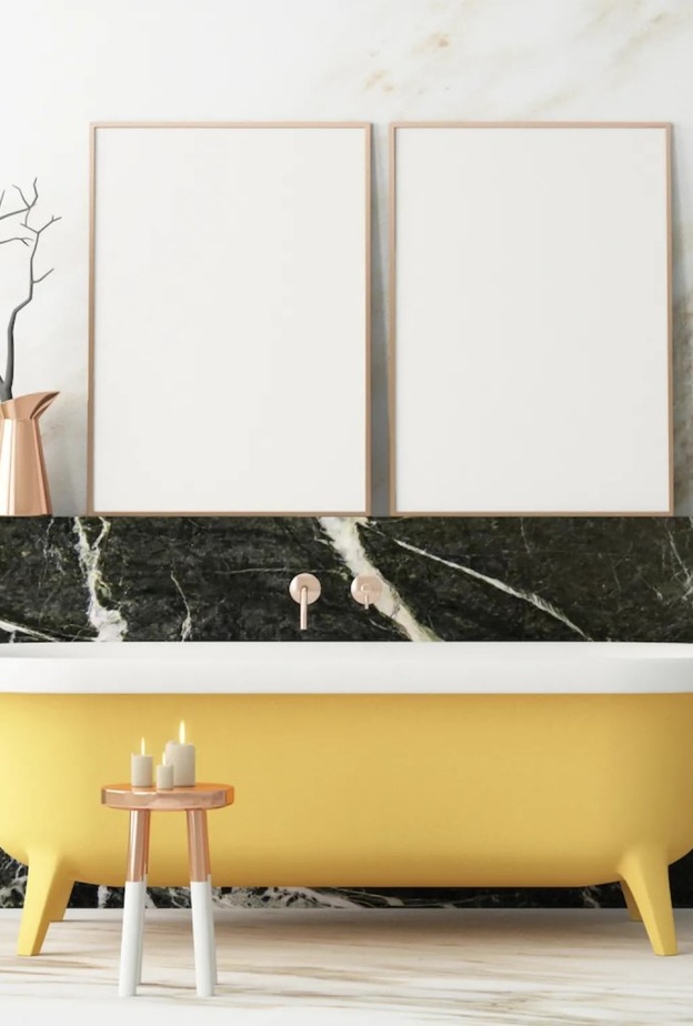 الرخام باللون الأخضر خلفية لحمام عصري ومميز