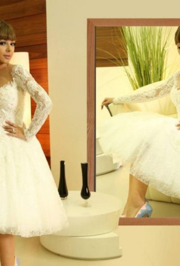 فستان زفاف مي عمر.