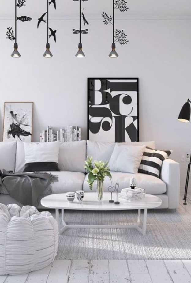  ديكور استديو اسكندنافي بالأسود والأبيض