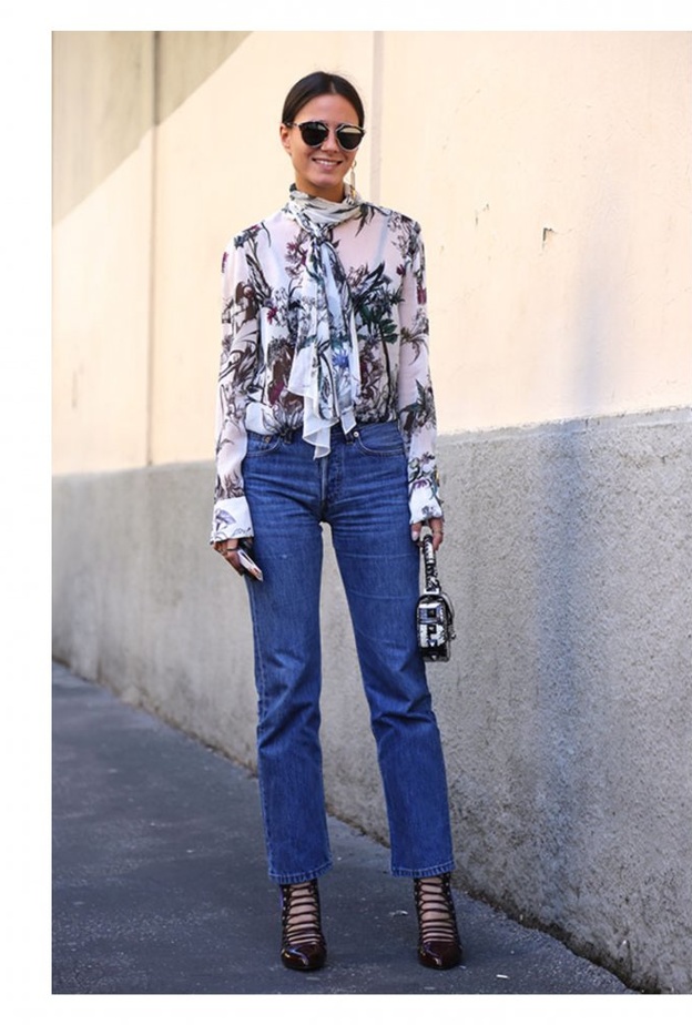 نسقي اجمل اطلالات في بلايز مزينة بشرائط