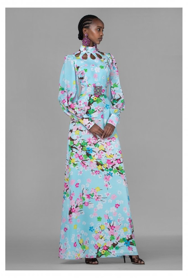  موديلات فساتين طويلة ومطبعة لسهرات رمضان 2021