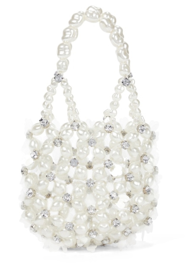 حقيبة كلاتش من اللؤلؤ والكريستال من Simone Rocha
