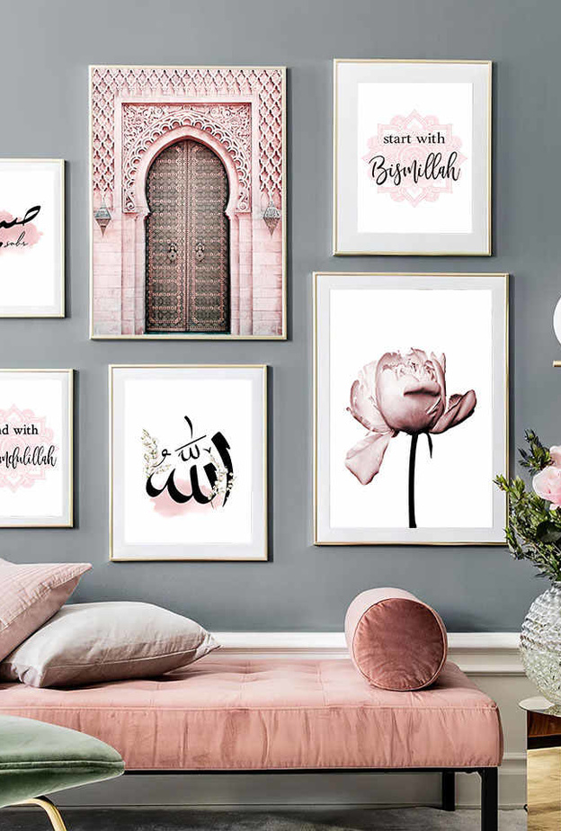  ديكورات حوائط مدخل منزلك لشهر رمضان بألوان الزهري الباستيل