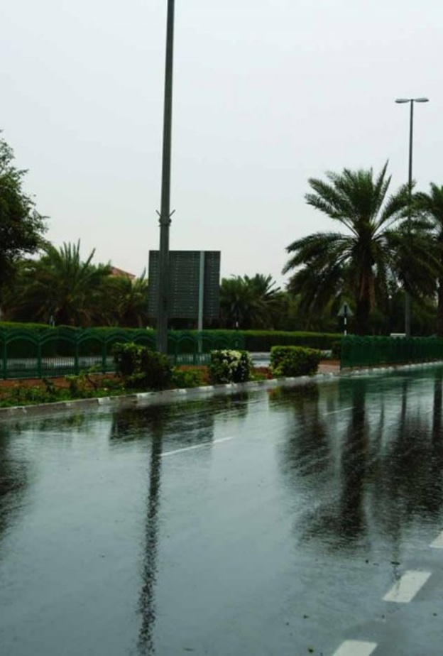 الأمطار في مدينة العين - عن البيان