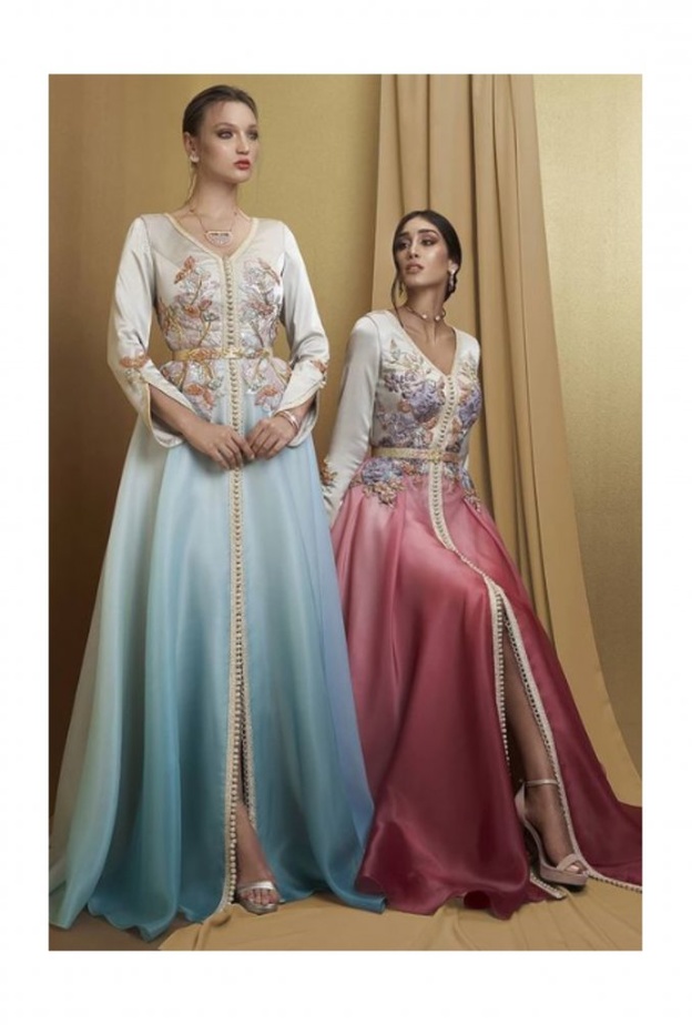 الأبيض العاجي بتصاميم قفاطين فاخرة وراقية من SELMA BEN OMAR