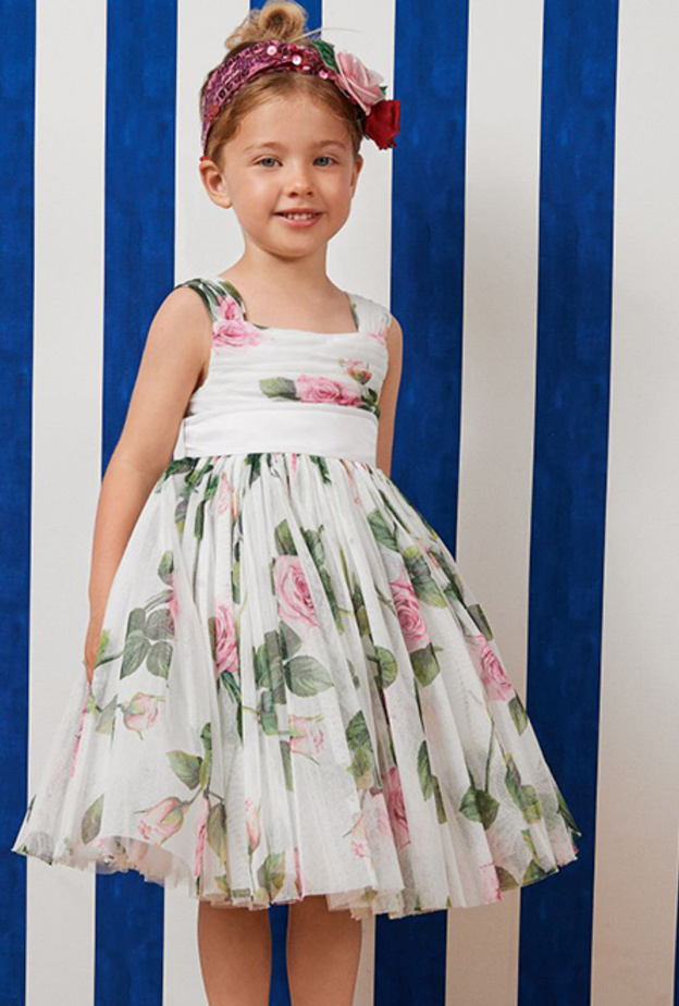 موديلات فساتین اطفال ناعمة 2021 معرقة بالورود الربیعیة