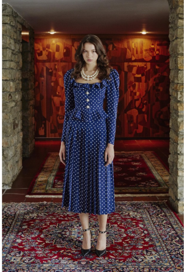 الفستان البولكا دوت من عرض Alessandra Rich