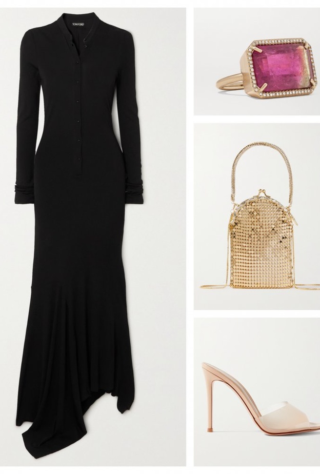 اطلالة كاجوال بلمسات البساطة بالفستان الأسود الطويل