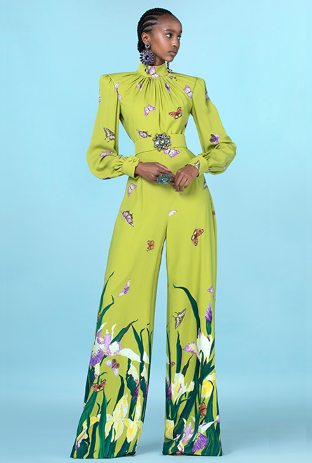 موديلات جمبسوت عصرية 2021 باللون الاخضر الربيعي من دار Andrew Gn