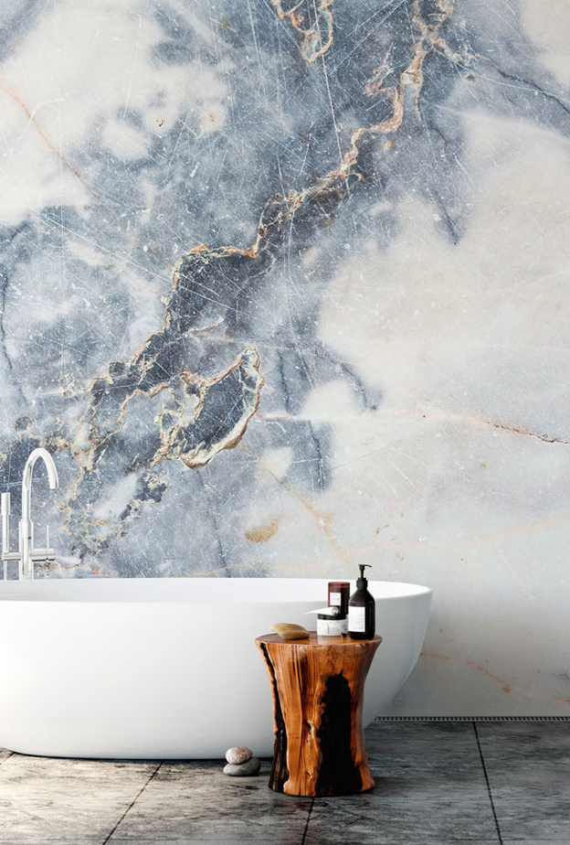  الرخام الفاخر في ديكور حمام عصري