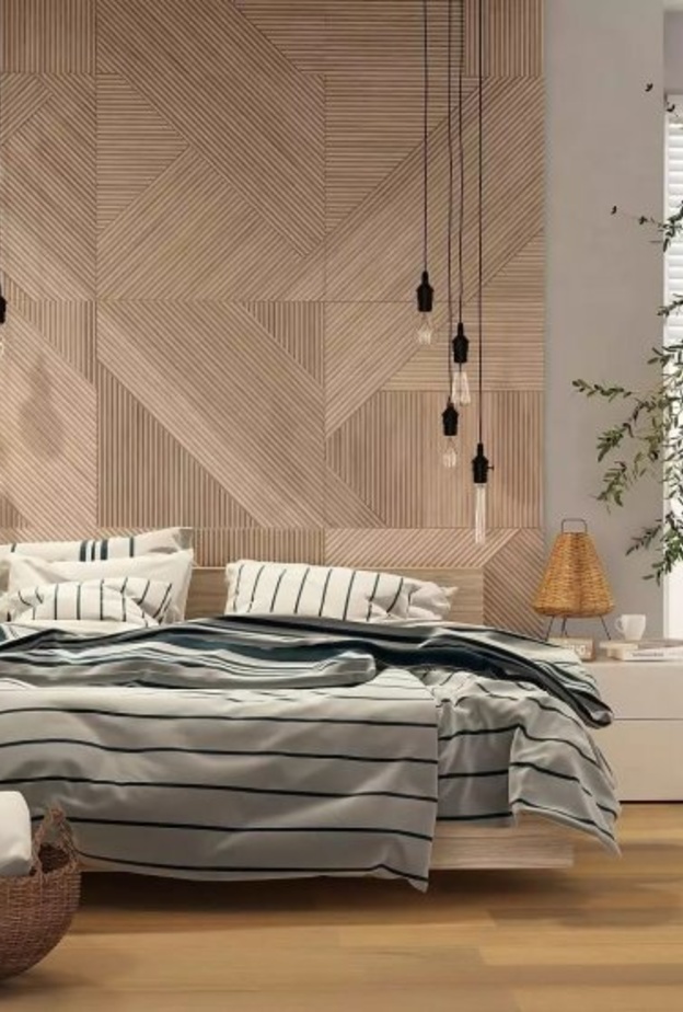  تصميم خشبي لسرير غرفة نوم عصرية