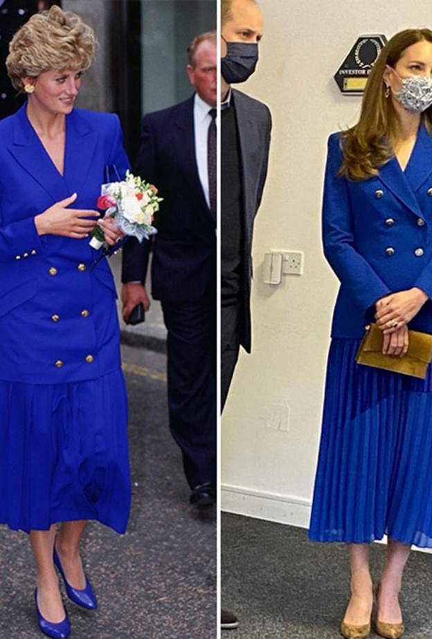 صور اطلالة كيت ميدلتون تحيي أناقة الليدي ديانا باللون النيلي