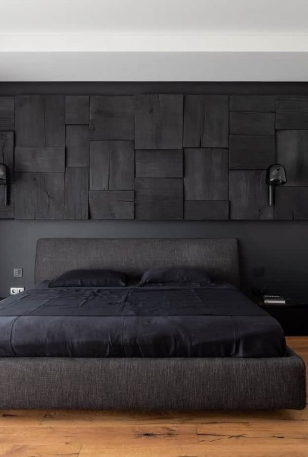 الأسود الجذاب في ديكور غرفة نوم عصرية