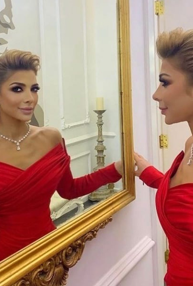 صور أحدث إطلالة للنجمة اصالة باللون الأحمر