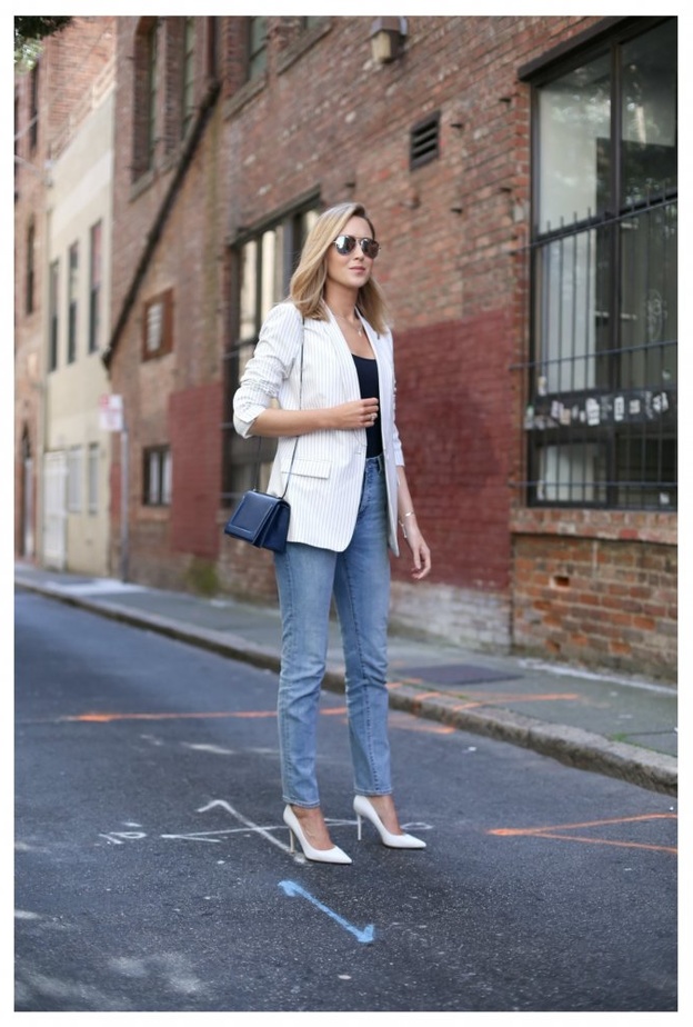 افكار لتنسيق البليزر الابيض لمختلف اطلالات الصيف