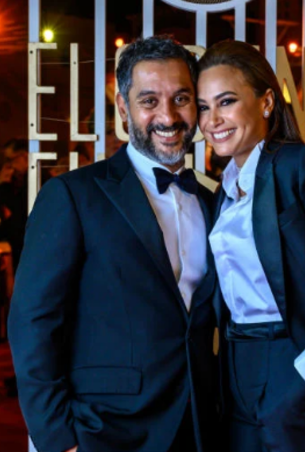  هند صبري مع زوجها