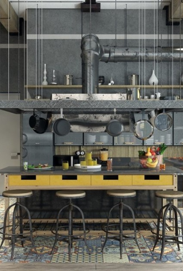  الكراسي من المعدن لجزيرة مطبخ صناعي