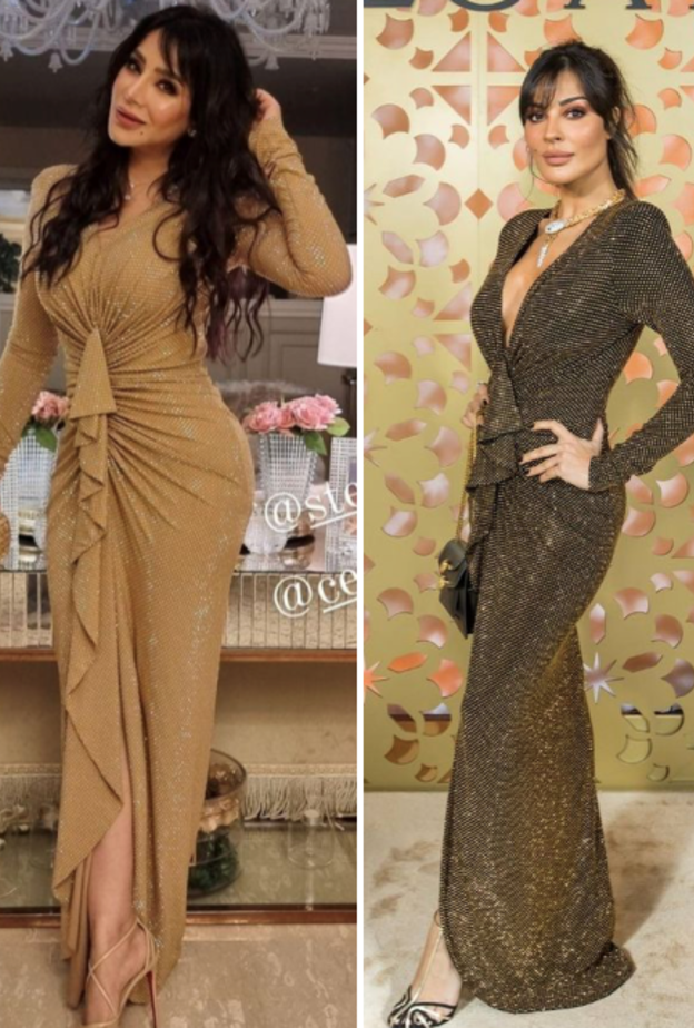 صور اطلالة نادين نجيم ولجين عمران بالفستان نفسه من بدت أجمل؟