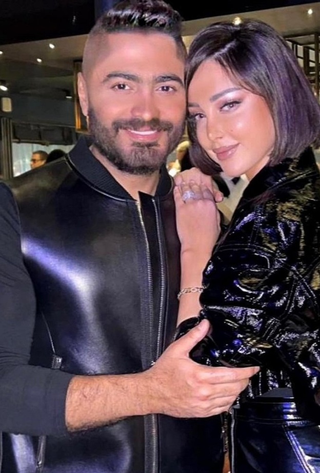  تامر حسني وبسمة بوسيل- انستغرام تامر حسني