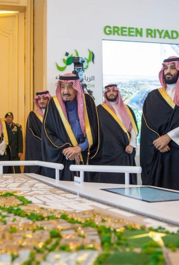 أطلق خادم الحرمين الشريفين مشروع الرياض الخضراء الصورة من حساب مشاريع السعودية على تويتر