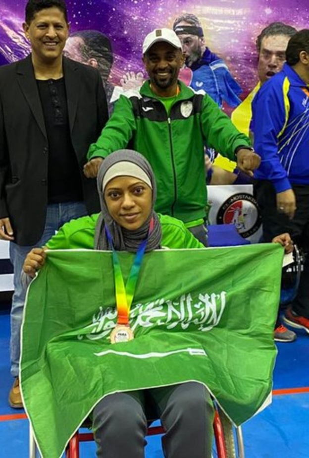 تأهل مريم المريسل لاعبة كرة الطاولة لذوي الاحتياجات الخاصة إلى أولمبياد طوكيو 2020- من حساب الاتحاد السعودي لكرة الطاولة على تويتر