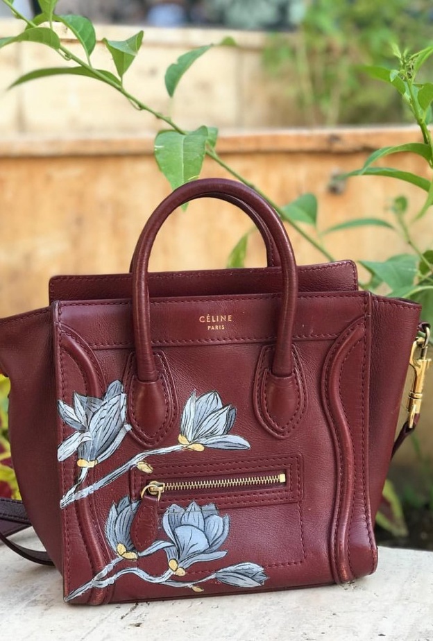 رسم الرسامة هالة على الحقائب المصدر انستقرام هالة الصالح