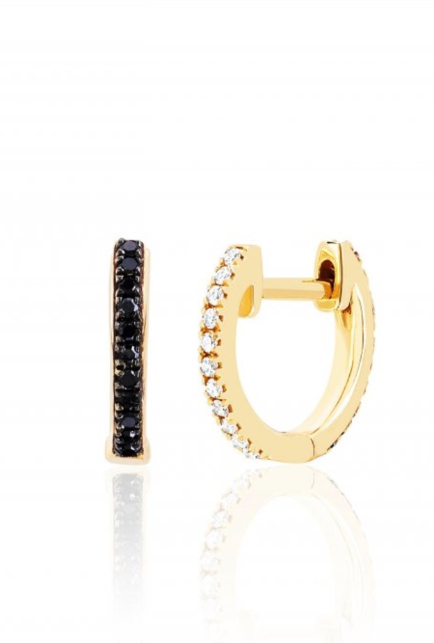 أقراط هوجي الماسية الصغيرة Diamond mini huggie earrings من مجموعة إي أف EF Collection