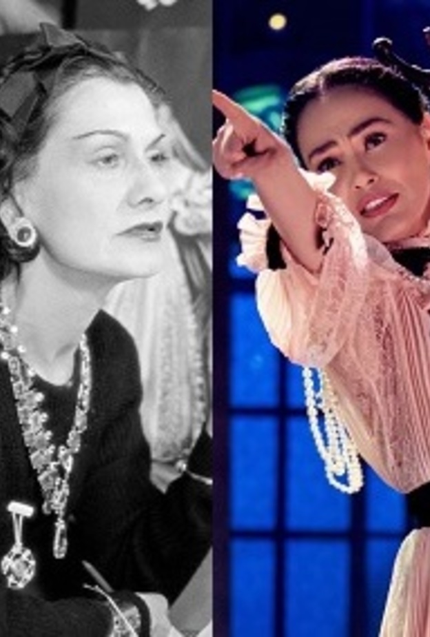 صورة لكوكو شانيل من الموقع الرسمي لدار شانيل وصورة لشريهان من المركز الإعلامي لشبكة mbc 