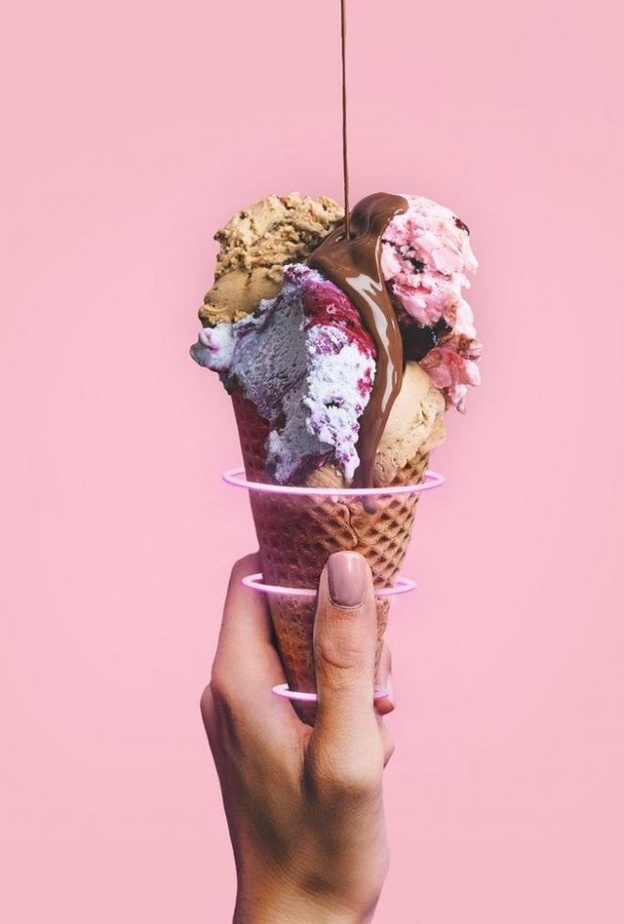  جيلاتو متعدد النكاهات من متجر بلوسوم المصدر انستقرام blossomcafeksa