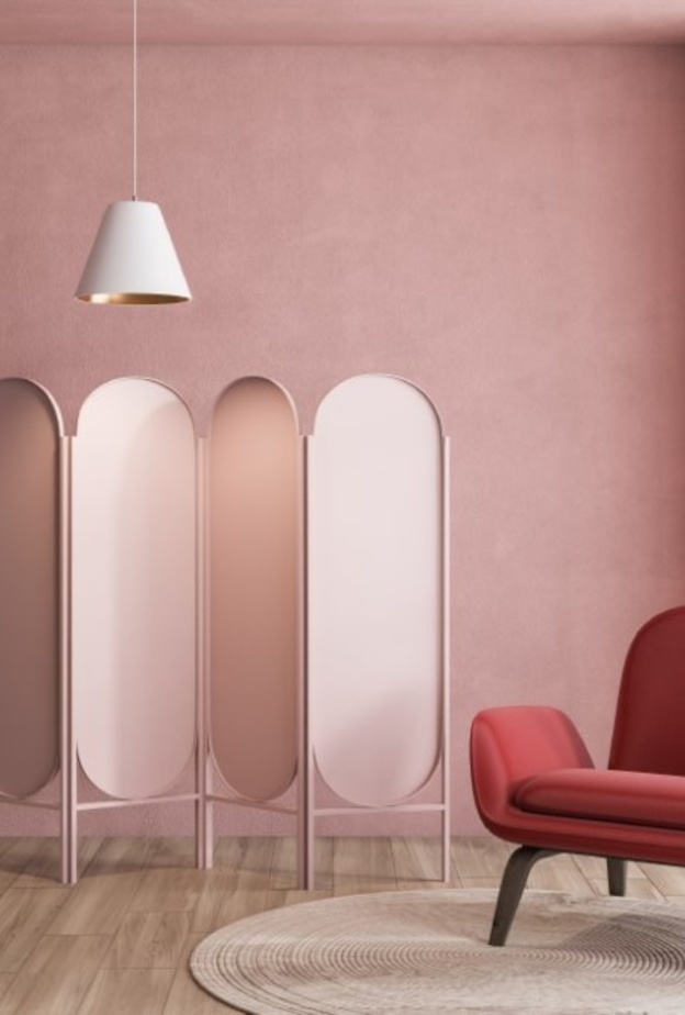  دهانات حوائط بالوردي الفاتح لمسة جريئة في ديكور غرفة المعيشة