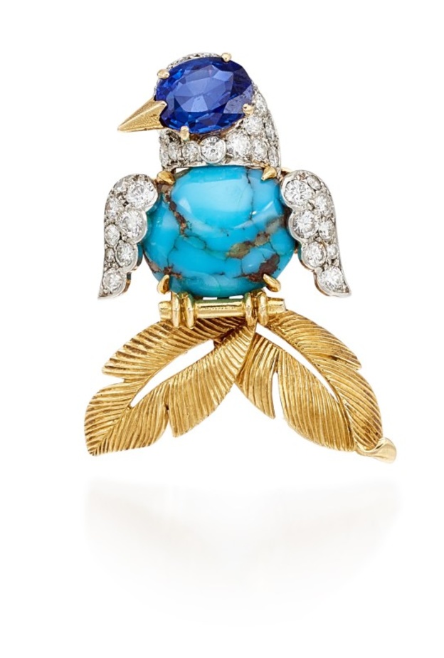  بروش كلاسيكي من كارتييه من الذهب والفيروز والماس