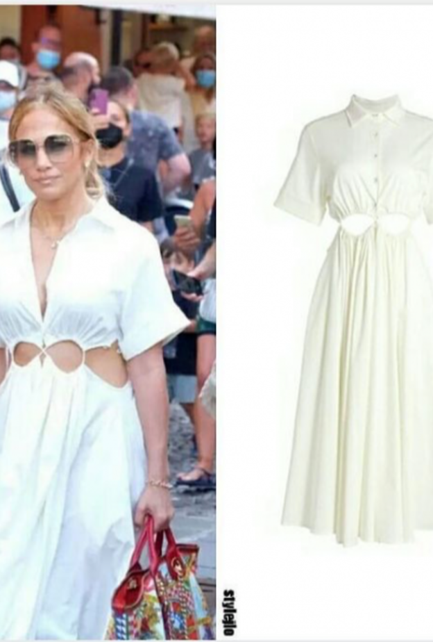 تألقت جينيفر لوبيز الفستان الأبيض العصري من مجموعة Cult Gaia