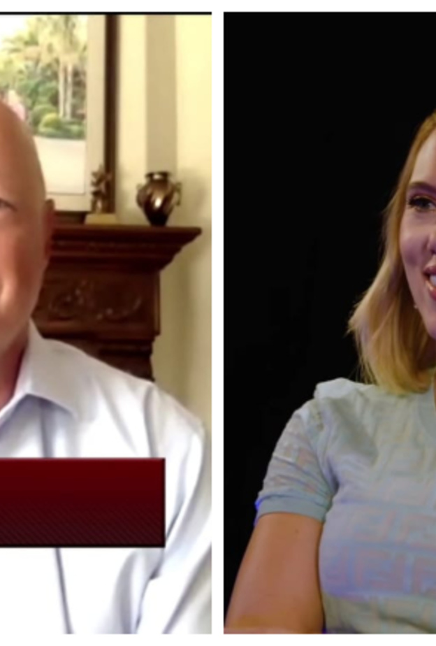 سكارليت جوهانسون والرئيس التنفيذي لشركة ديزني بوب تشابيك