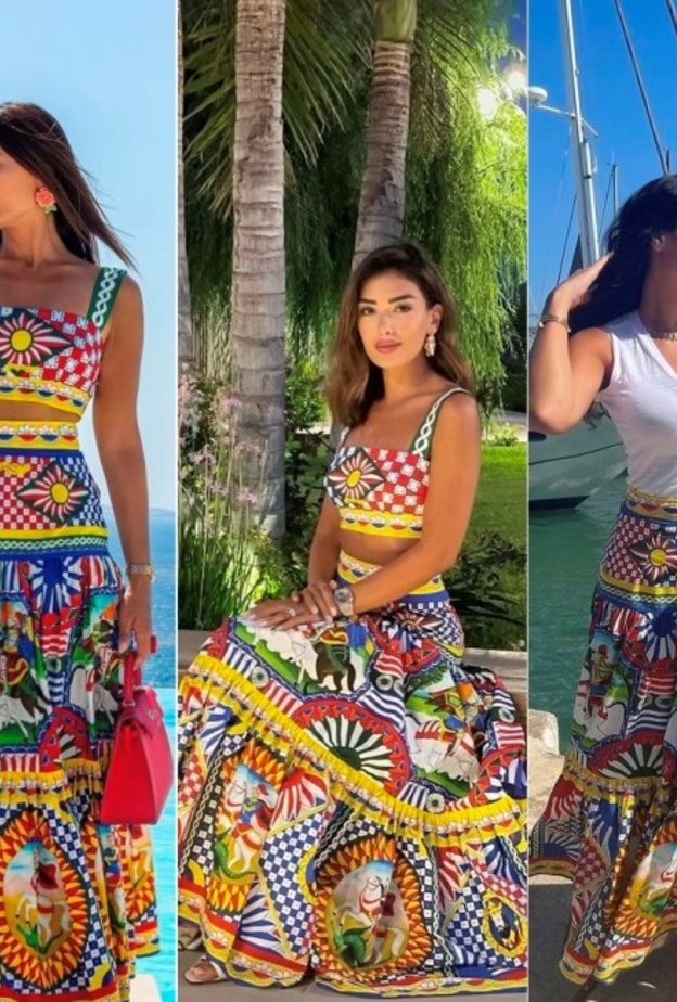 3 نجمات بنفس تنورة Dolce and Gabbana... من بدت الأجمل