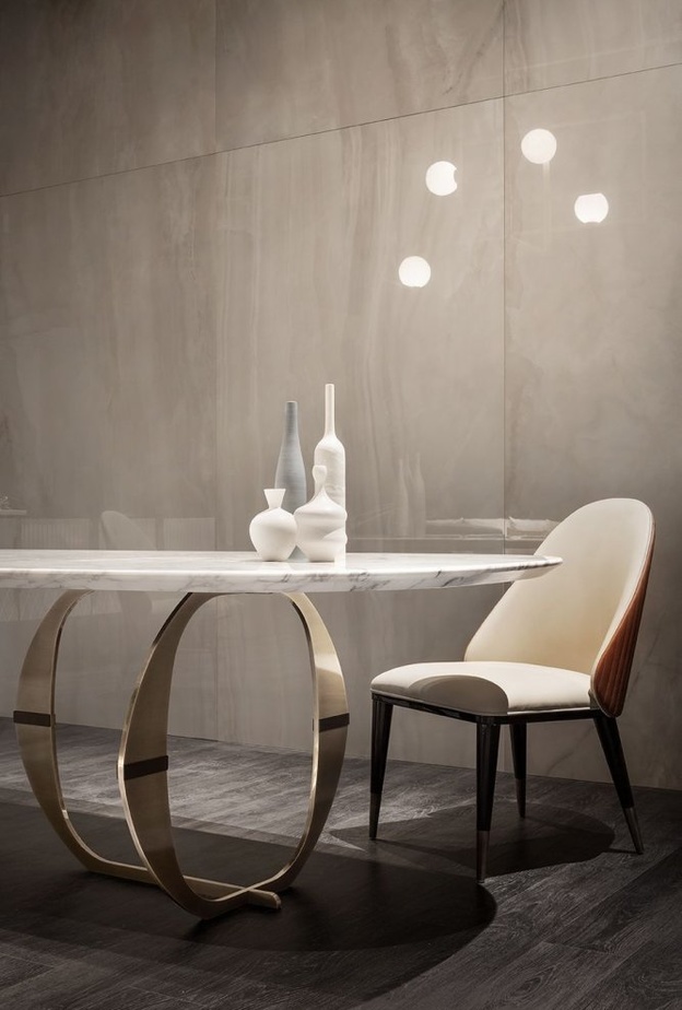 الرخام والمعدن في تصميم طاولات طعام مودرن