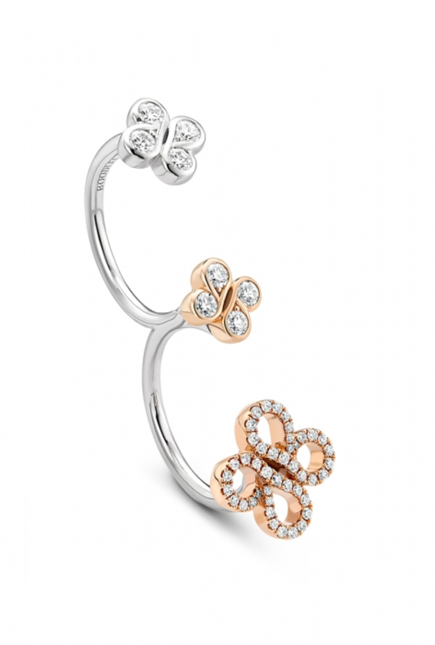  خاتم Be Boodles Platinum and Rose Gold Diamond Double Ring بتصميمه الفاخر والفريد