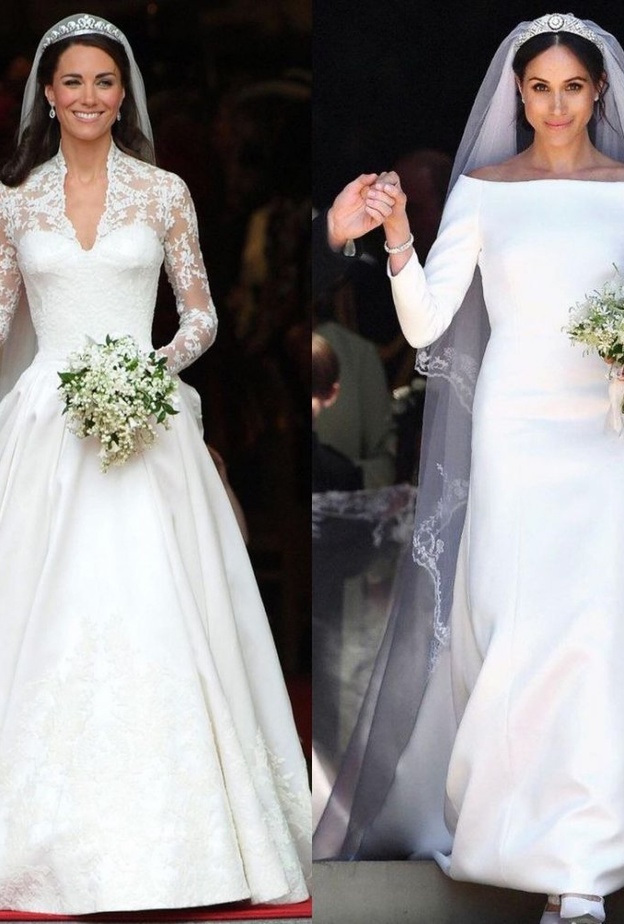 فستاني زفاف كيت ميدلتون وميغان ماركل يتصدران قائمة الأكثر شعبية لهذا العقد