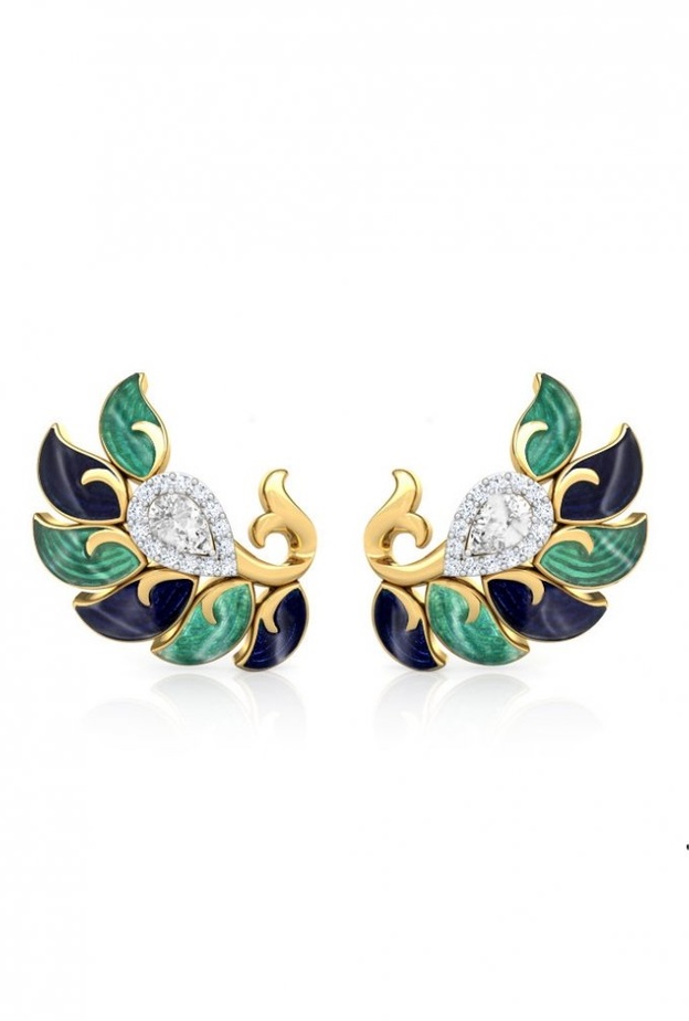 أٌقراط Ruhi Kingfisher من كاراتلين Caratlane