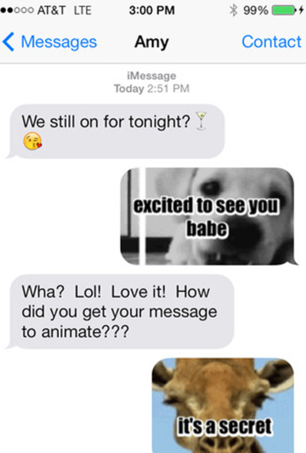 تواصلي مع اصدقائك برسالة ملفتة على طريقة صور GIF مع امكانية الكتابة عليها