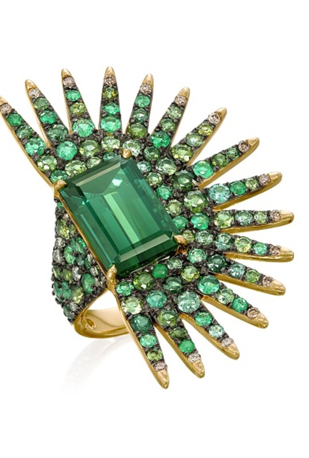 خاتم مزين بـ احجار تورمالين من تصميم Palmeira