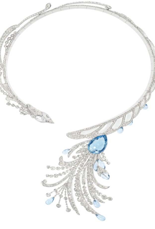 قلادة بوشرون من وحي ريشات الطاووس