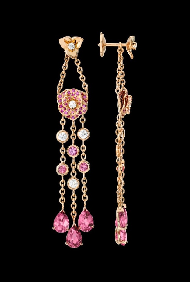 اجمل الاقراط الطويلة المرصعة بالماس من دار بياجيه Piaget