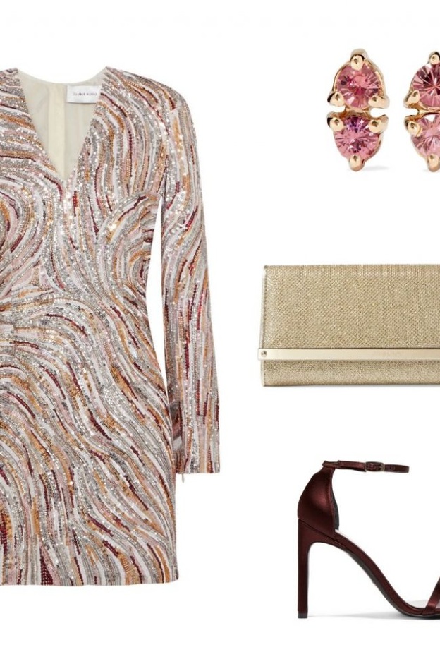 اطلالة مميزة لمناسبة مسائية في التنورة الملونة من الترتر البراق