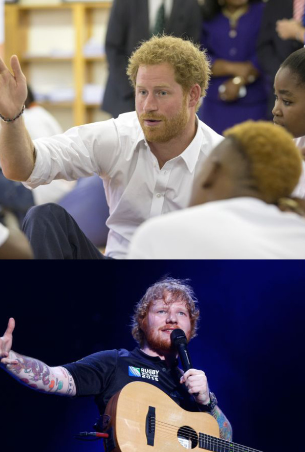 التشابه الكبير بين الأمير هاري و إيد شيران