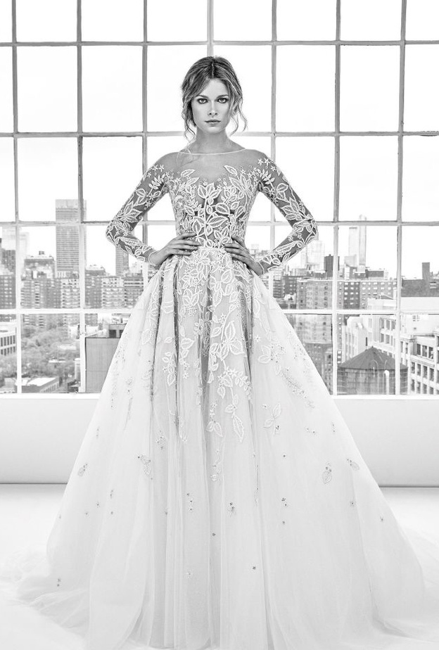 فستان فيرا وانغ لربيع 2018 بالأكمام الطويلة