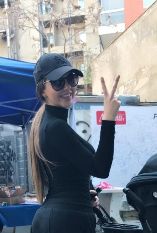 ميريام فارس مع ابنها