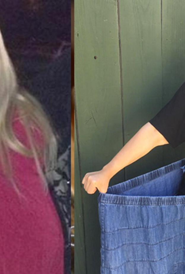 صورة تظهر الفرق الشاسع لجاكلين قبل و بعد تخفيف الوزن